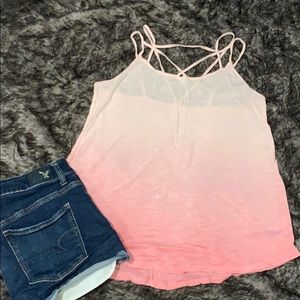 American eagle pink ombré strappy tank